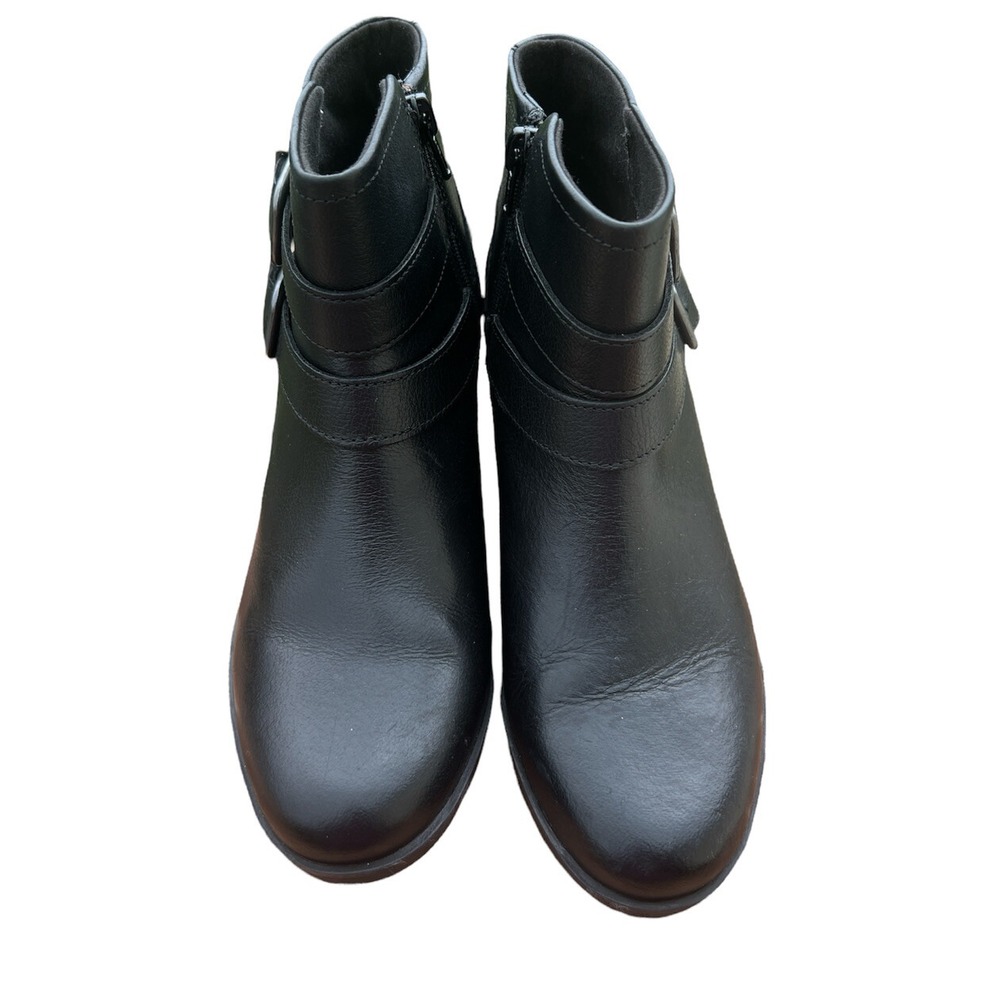 Clarks Hollis Pearl 26146140 Womens Black Leather Strap Casual Dress Boots Sz7.5